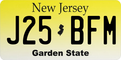 NJ license plate J25BFM