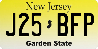 NJ license plate J25BFP