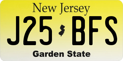 NJ license plate J25BFS