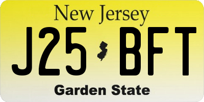 NJ license plate J25BFT