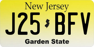 NJ license plate J25BFV