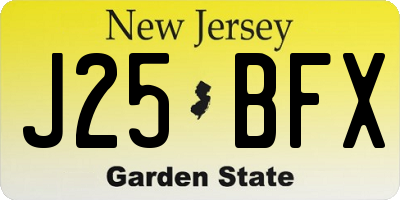 NJ license plate J25BFX
