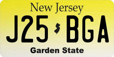 NJ license plate J25BGA