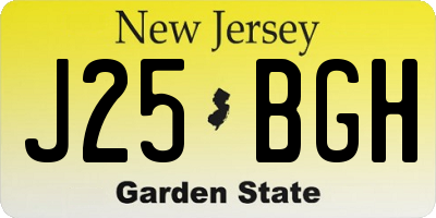 NJ license plate J25BGH