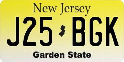NJ license plate J25BGK