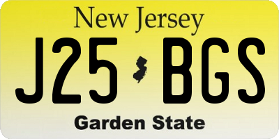 NJ license plate J25BGS