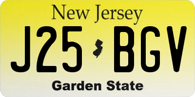 NJ license plate J25BGV