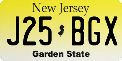 NJ license plate J25BGX