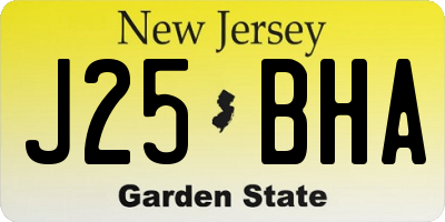 NJ license plate J25BHA