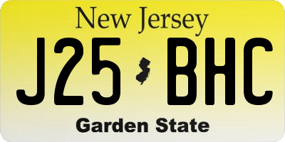 NJ license plate J25BHC