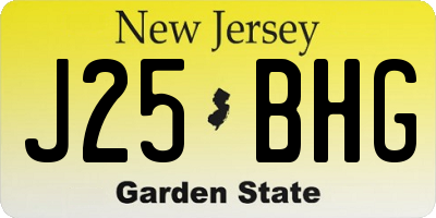 NJ license plate J25BHG