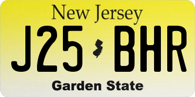 NJ license plate J25BHR