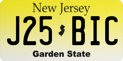 NJ license plate J25BIC