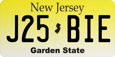 NJ license plate J25BIE