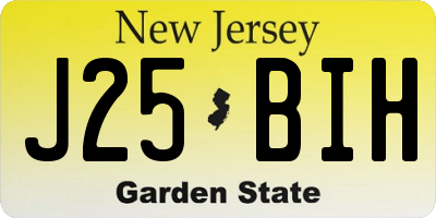 NJ license plate J25BIH