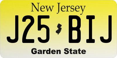 NJ license plate J25BIJ