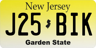 NJ license plate J25BIK