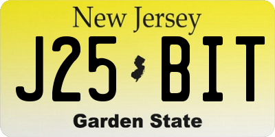 NJ license plate J25BIT