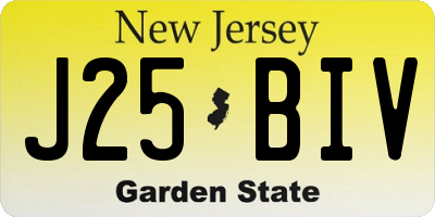 NJ license plate J25BIV