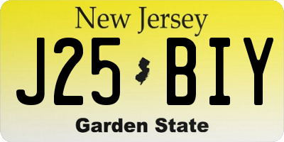 NJ license plate J25BIY