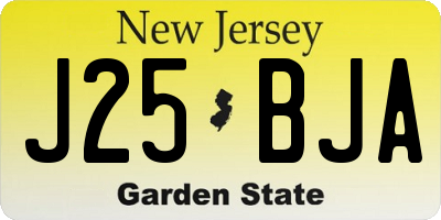 NJ license plate J25BJA