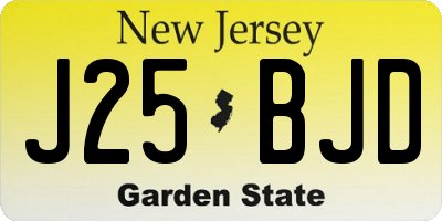 NJ license plate J25BJD