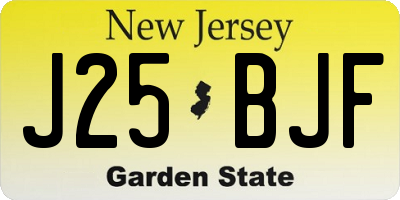 NJ license plate J25BJF