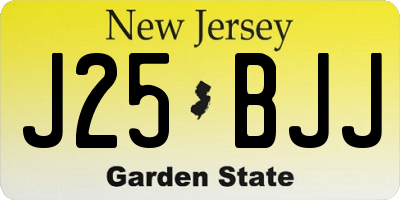 NJ license plate J25BJJ