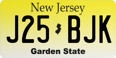 NJ license plate J25BJK