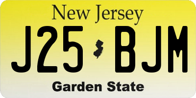 NJ license plate J25BJM