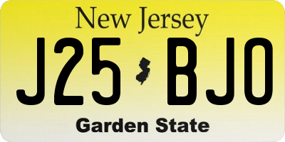 NJ license plate J25BJO
