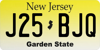 NJ license plate J25BJQ