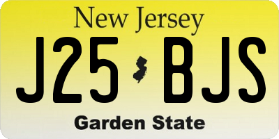 NJ license plate J25BJS