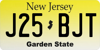 NJ license plate J25BJT