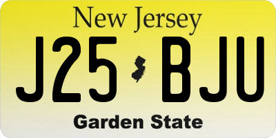 NJ license plate J25BJU
