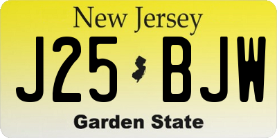 NJ license plate J25BJW