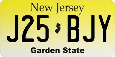 NJ license plate J25BJY