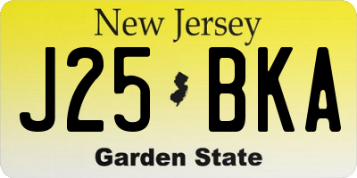 NJ license plate J25BKA