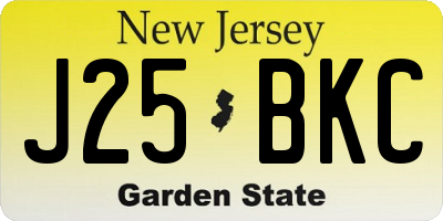 NJ license plate J25BKC