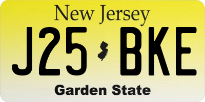 NJ license plate J25BKE