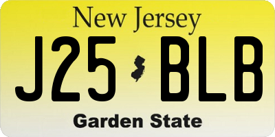 NJ license plate J25BLB