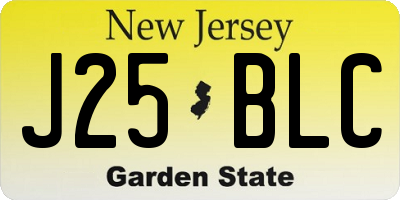 NJ license plate J25BLC