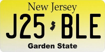 NJ license plate J25BLE