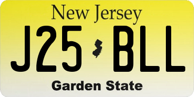 NJ license plate J25BLL
