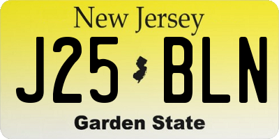 NJ license plate J25BLN