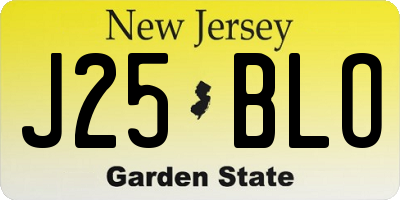 NJ license plate J25BLO