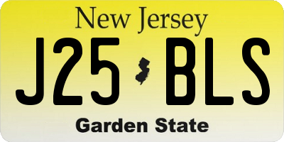 NJ license plate J25BLS