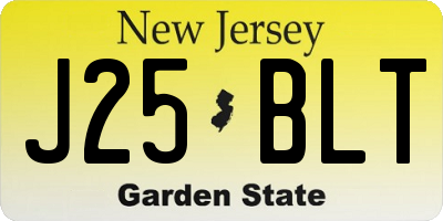 NJ license plate J25BLT