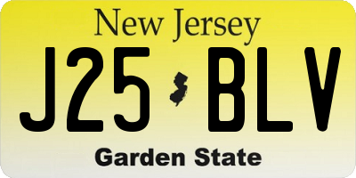 NJ license plate J25BLV