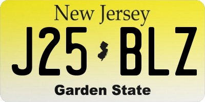 NJ license plate J25BLZ